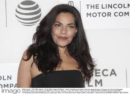 Sarita Choudhury arrives on the red carpet at the A Hologram for the King Premiere at the 2016 Tribeca Film Festival at BMCC John Zuccotti Theater on April 20, 2016 in New York City.  NYP20160420119 JOHNxANGELILLO