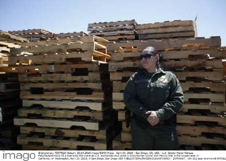 April 20, 2016 - San Diego, CA, USA - U.S. Border Patrol Melissa PeÃƒÂ¢Ã¢öÂ¬Ã¢â‚¬Å a overlooks the scene as U.S. authorities shut down a cross-border tunnel with Mexico that is the longest ever in California, on Wednesday, April 20, 2016, in San Diego. San Diego USA - ZUMAm67_