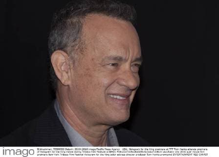 USA: Hologram for the King premiere at TFF Tom Hanks attends premiere of Hologram for the King movie during Tribeca Film Festival at BMCC  LevxRadin