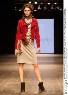 April 21, 2016 - Lodz, Poland - A model walks the runway during the Marta Kuszynska fashion show as part of Poland Fashion Week on April 21, 2016 in Lodz, Polan. Lodz Poland  - ZUMAn230