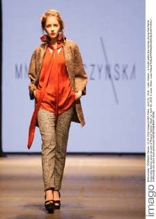April 21, 2016 - Lodz, Poland - A model walks the runway during the Marta Kuszynska fashion show as part of Poland Fashion Week on April 21, 2016 in Lodz, Polan. Lodz Poland  - ZUMAn230