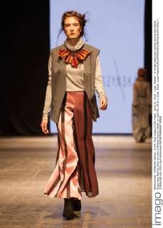 April 21, 2016 - Lodz, Poland - A model walks the runway during the Marta Kuszynska fashion show as part of Poland Fashion Week on April 21, 2016 in Lodz, Polan. Lodz Poland  - ZUMAn230