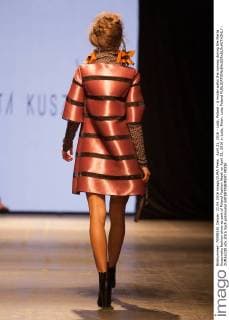 April 21, 2016 - Lodz, Poland - A model walks the runway during the Marta Kuszynska fashion show as part of Poland Fashion Week on April 21, 2016 in Lodz, Polan. Lodz Poland  - ZUMAn230