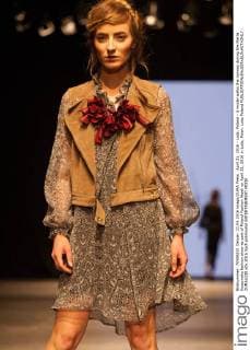 April 21, 2016 - Lodz, Poland - A model walks the runway during the Marta Kuszynska fashion show as part of Poland Fashion Week on April 21, 2016 in Lodz, Polan. Lodz Poland  - ZUMAn230