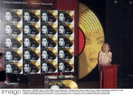 Verleihung des Rocio Jurado Preises in Madrid Presentacion sello Rocio Jurado Presentation seal Rocio Jurado Rocio Carrasco Madrid 2016 04 22 482 Cordon Press Photo by Paco Suarez Abad Cordon Press  PacoxSuarezxAbad