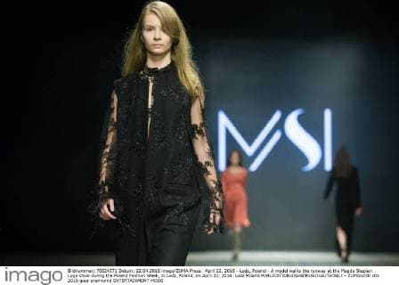 April 22, 2016 - Lodz, Poland - A model walks the runway at the Magda Stepien Lyga show during the Poland Fashion Week, in Lodz, Poland, on April 22, 2016. Lodz Poland  - ZUMAn230