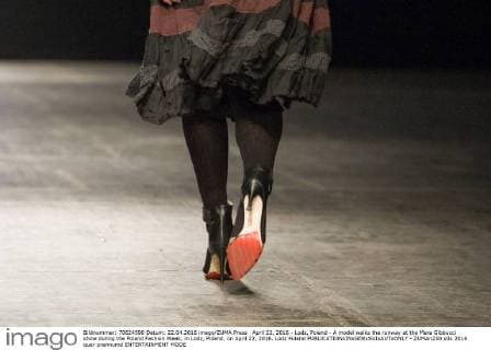 April 22, 2016 - Lodz, Poland - A model walks the runway at the Mara Gibbucci show during the Poland Fashion Week, in Lodz, Poland, on April 22, 2016. Lodz Poland  - ZUMAn230