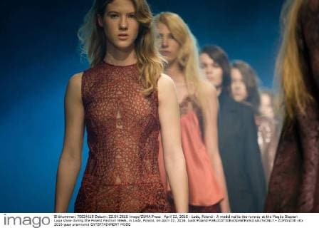 April 22, 2016 - Lodz, Poland - A model walks the runway at the Magda Stepien Lyga show during the Poland Fashion Week, in Lodz, Poland, on April 22, 2016. Lodz Poland  - ZUMAn230