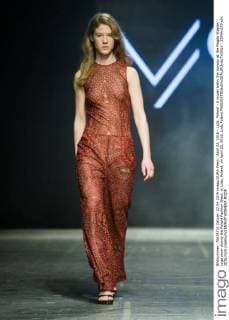 April 22, 2016 - Lodz, Poland - A model walks the runway at the Magda Stepien Lyga show during the Poland Fashion Week, in Lodz, Poland, on April 22, 2016. Lodz Poland  - ZUMAn230