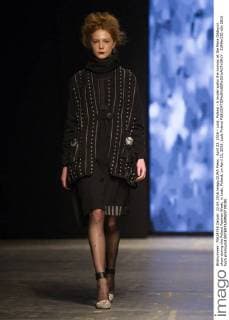 April 22, 2016 - Lodz, Poland - A model walks the runway at the Mara Gibbucci show during the Poland Fashion Week, in Lodz, Poland, on April 22, 2016. Lodz Poland  - ZUMAn230