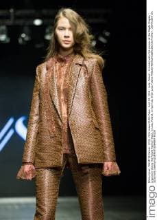 April 22, 2016 - Lodz, Poland - A model walks the runway at the Magda Stepien Lyga show during the Poland Fashion Week, in Lodz, Poland, on April 22, 2016. Lodz Poland  - ZUMAn230
