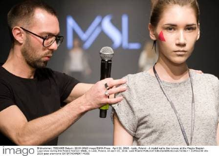 April 22, 2016 - Lodz, Poland - A model walks the runway at the Magda Stepien Lyga show during the Poland Fashion Week, in Lodz, Poland, on April 22, 2016. Lodz Poland  - ZUMAn230