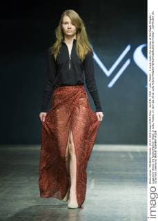 April 22, 2016 - Lodz, Poland - A model walks the runway at the Magda Stepien Lyga show during the Poland Fashion Week, in Lodz, Poland, on April 22, 2016. Lodz Poland  - ZUMAn230