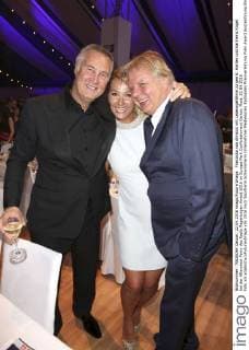 Franziska van Almsick mit Lebensgefährte Jürgen B. Harder und Karlheinz Kögel bei der Aftershow Party des Radio Regenbogen Award 2016 im Europa-Park Confertainment Center. Rust, 22.04.2016 Foto:xS.xGabschx xFuturexImage