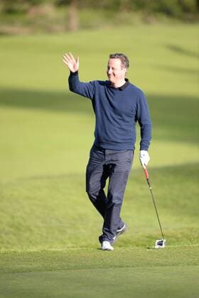 . 23 04 2016. London, United Kingdom. David Cameron and President Obama playing golf.  xAndrewxParsonsx xi-Imagesx IIM-12491-0029