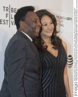 April 23, 2016 - New York, New York, U.S - Former Brazilian Footballer Edson Arantes do Nascimento aka PelÃƒÂ© and Marcia Aoki arrive at the World Premier of PelÃƒÂ©: Birth of A Legend at the Tribeca Film Festival 2016 in New York, New York on Saturday April 23, 2016. New York U.S. - ZUMAp124