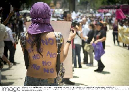 April 24, 2016 - Mexico City, Mexico City, MX - Protesters in Mexico City demanding an end to violence and harassment against women. Mexico City MX - ZUMAa136