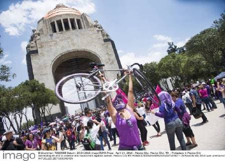 April 24, 2016 - Mexico City, Mexico City, MX - Protesters in Mexico City demanding an end to violence and harassment against women. Mexico City MX - ZUMAa136