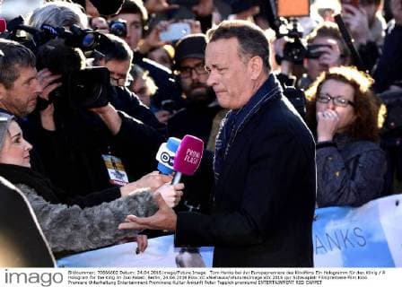 Tom Hanks bei der Europapremiere des Kinofilms Ein Hologramm für den König A Hologram for the King im Zoo Palast. Berlin, 24.04.2016 Foto:xC.xNiehausx xFuturexImage