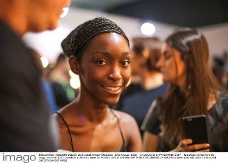SAO PAULO, Brazil - 04 25 2016: SPFW SUMMER 2017 - Backstage stylist Ronaldo Fraga. summer 2017 collection at Fashion Week on Monday (25) at the Biennale.  BrunaxMarques