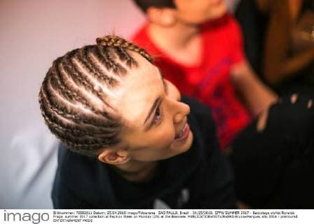 SAO PAULO, Brazil - 04 25 2016: SPFW SUMMER 2017 - Backstage stylist Ronaldo Fraga. summer 2017 collection at Fashion Week on Monday (25) at the Biennale.  BrunaxMarques