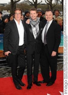 Producers Uwe Schott, Tim O Hair and Arcadiy Golubovich attend the UK Premiere of A Hologram For The King at BFI Southbank on April 25, 2016.  LON20160425233 PAULxTREADWAY