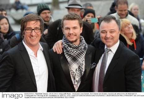 Producers Uwe Schott, Tim O Hair and Arcadiy Golubovich attend the UK Premiere of A Hologram For The King at BFI Southbank on April 25, 2016.  LON20160425234 PAULxTREADWAY