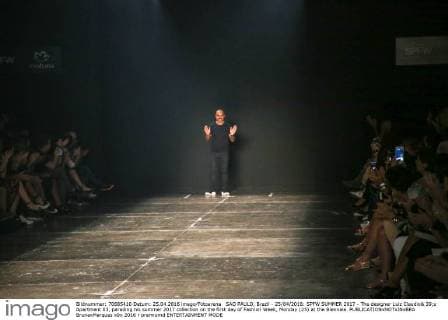 SAO PAULO, Brazil - 25 04 2016: SPFW SUMMER 2017 - The designer Luiz Claudio& 39;s Apartment 03, parading his summer 2017 collection on the first day of Fashion Week, Monday (25) at the Biennale.  BrunaxMarques