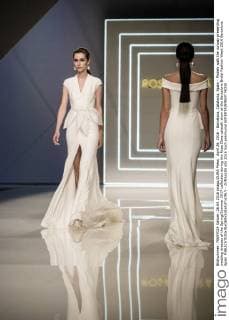 April 26, 2016 - Barcelona, Catalonia, Spain - Models walk the runway presenting wedding dresses of the Spring Summer 2017 collection during the Rosa Clara catwalk show at the Barcelona Bridal Fashion Week 2016 Barcelona Spain - ZUMAo105