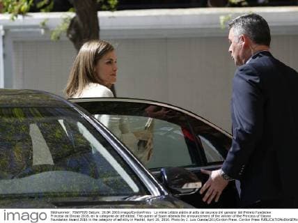 La reina Letizia asiste al acto de anuncio del ganador del Premio Fundacion Princesa de Girona 2016, en la categoria de ?Entidad. The queen of Spain attends the announcement of the winner of the Princess of Girona Foundation Award 2016 in the category of ?Entity in Madrid, April 26, 2016. Photo by J. Luis Cuesta 261 Cordon Press. Cordon Press  JosexLuisxCuesta