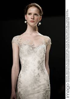April 26, 2016 - Barcelona, Catalonia, Spain - A model walks the runway presenting a wedding dress of the Spring Summer 2017 collection during the Rosa Clara catwalk show at the Barcelona Bridal Fashion Week 2016 Barcelona Spain - ZUMAo105