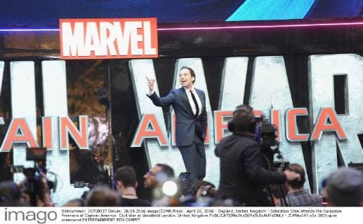 April 26, 2016 - England, United Kingdom - Sebastian Stan attends the European Premiere of Captain America: Civil War at Westfield London. United Kingdom - ZUMAs147