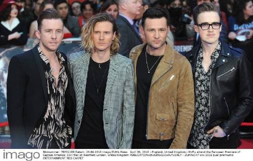 April 26, 2016 - England, United Kingdom - McFly attend the European Premiere of Captain America: Civil War at Westfield London. United Kingdom - ZUMAs147