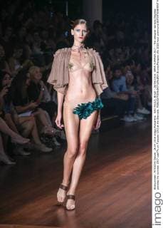 SAO PAULO, Brazil - 26 04 2016: SPFW SUMMER 2017 - The designer Adriana Degreas paraded his summer 2017 coel??o on Tuesday (26) at the Biennale.  BrunaxMarques