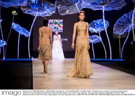 HO CHI MINH CITY, April 26, 2016 -- Models present creations of French designer Dany Atrache during the Vietnam International Fashion Week 2016 in Ho Chi Minh City, Vietnam, April 26, 2016. Vietnam International Fashion Week 2016 was held in Ho Chi Minh City s Gem Center from April 23 to April 26. n) VIETNAM-HO CHI MINH CITY-FASHION WEEK NguyenxLexHuye 