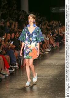 SAO PAULO, Brazil - 26 04 2016: SPFW SUMMER 2017 - The brand A.Brand made his debut at Fashion Week on Tuesday (26) with a collection inspired by Hawaii. The brand conversation with the audience who likes cheerful, light and desencanadas parts, but that brings information that is legal to use at the time.  BrunaxMarques