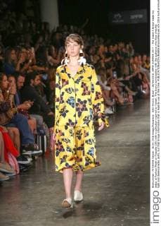 SAO PAULO, Brazil - 26 04 2016: SPFW SUMMER 2017 - The brand A.Brand made his debut at Fashion Week on Tuesday (26) with a collection inspired by Hawaii. The brand conversation with the audience who likes cheerful, light and desencanadas parts, but that brings information that is legal to use at the time.  BrunaxMarques
