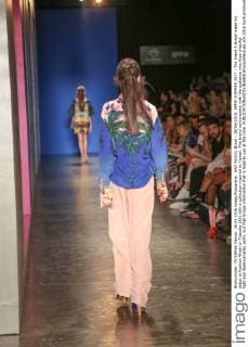 SAO PAULO, Brazil - 26 04 2016: SPFW SUMMER 2017 - The brand A.Brand made his debut at Fashion Week on Tuesday (26) with a collection inspired by Hawaii. The brand conversation with the audience who likes cheerful, light and desencanadas parts, but that brings information that is legal to use at the time.  BrunaxMarques