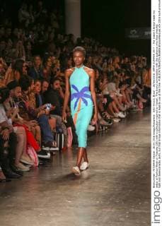 SAO PAULO, Brazil - 26 04 2016: SPFW SUMMER 2017 - The brand A.Brand made his debut at Fashion Week on Tuesday (26) with a collection inspired by Hawaii. The brand conversation with the audience who likes cheerful, light and desencanadas parts, but that brings information that is legal to use at the time.  BrunaxMarques