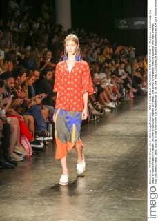 SAO PAULO, Brazil - 26 04 2016: SPFW SUMMER 2017 - The brand A.Brand made his debut at Fashion Week on Tuesday (26) with a collection inspired by Hawaii. The brand conversation with the audience who likes cheerful, light and desencanadas parts, but that brings information that is legal to use at the time.  BrunaxMarques