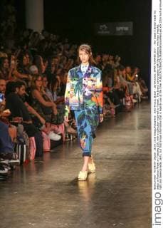 SAO PAULO, Brazil - 26 04 2016: SPFW SUMMER 2017 - The brand A.Brand made his debut at Fashion Week on Tuesday (26) with a collection inspired by Hawaii. The brand conversation with the audience who likes cheerful, light and desencanadas parts, but that brings information that is legal to use at the time.  BrunaxMarques