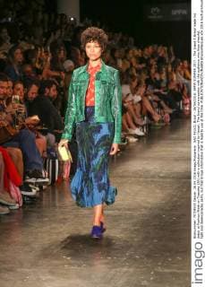 SAO PAULO, Brazil - 26 04 2016: SPFW SUMMER 2017 - The brand A.Brand made his debut at Fashion Week on Tuesday (26) with a collection inspired by Hawaii. The brand conversation with the audience who likes cheerful, light and desencanadas parts, but that brings information that is legal to use at the time.  BrunaxMarques