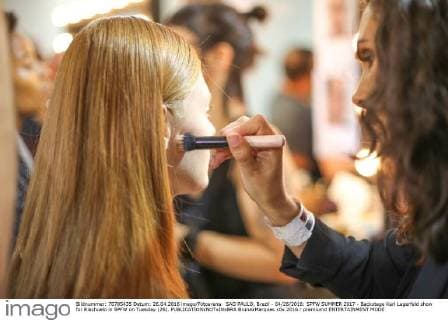 SAO PAULO, Brazil - 04 26 2016: SPFW SUMMER 2017 - Backstage Karl Lagerfeld show for Riachuelo in SPFW on Tuesday (26).  BrunaxMarques