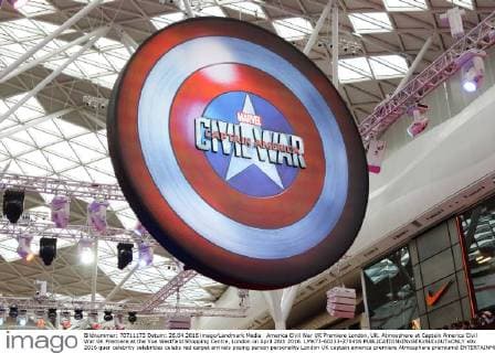 America Civil War UK Premiere London, UK. Atmosphere at Captain America Civil War UK Premiere at the Vue Westfield Shopping Centre, London on April 26th 2016. LMK73-60233-270416 