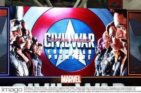America Civil War UK Premiere London, UK. Atmosphere at Captain America Civil War UK Premiere at the Vue Westfield Shopping Centre, London on April 26th 2016. LMK73-60233-270416 