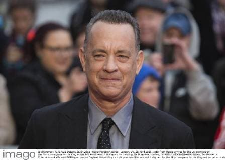 London, UK. 25 April 2016. Actor Tom Hanks arrives for the UK premiere of the film A Hologram for the King at the BFI Southbank. A Hologram for the King, UK Premiere, London, UK 