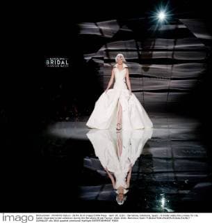 April 28, 2016 - Barcelona, Catalonia, Spain - A model walks the runway for the Isabel Zapardiez bridal collection during the Barcelona Bridal Fashion Week 2016. Barcelona Spain - ZUMAb137