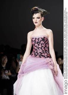 April 28, 2016 - Barcelona, Catalonia, Spain - A model walks the runway presenting a wedding dress of the Spring Summer 2017 collection during the Jordi Dalmau catwalk show at the Barcelona Bridal Fashion Week 2016 Barcelona Spain - ZUMAo105