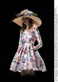 April 28, 2016 - Barcelona, Catalonia, Spain - A model walks the runway presenting a wedding dress of the Spring Summer 2017 collection during the Matilde Cano catwalk show at the Barcelona Bridal Fashion Week 2016 Barcelona Spain - ZUMAo105