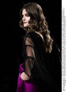 April 28, 2016 - Barcelona, Catalonia, Spain - A model walks the runway presenting a wedding dress of the Spring Summer 2017 collection during the Matilde Cano catwalk show at the Barcelona Bridal Fashion Week 2016 Barcelona Spain - ZUMAo105